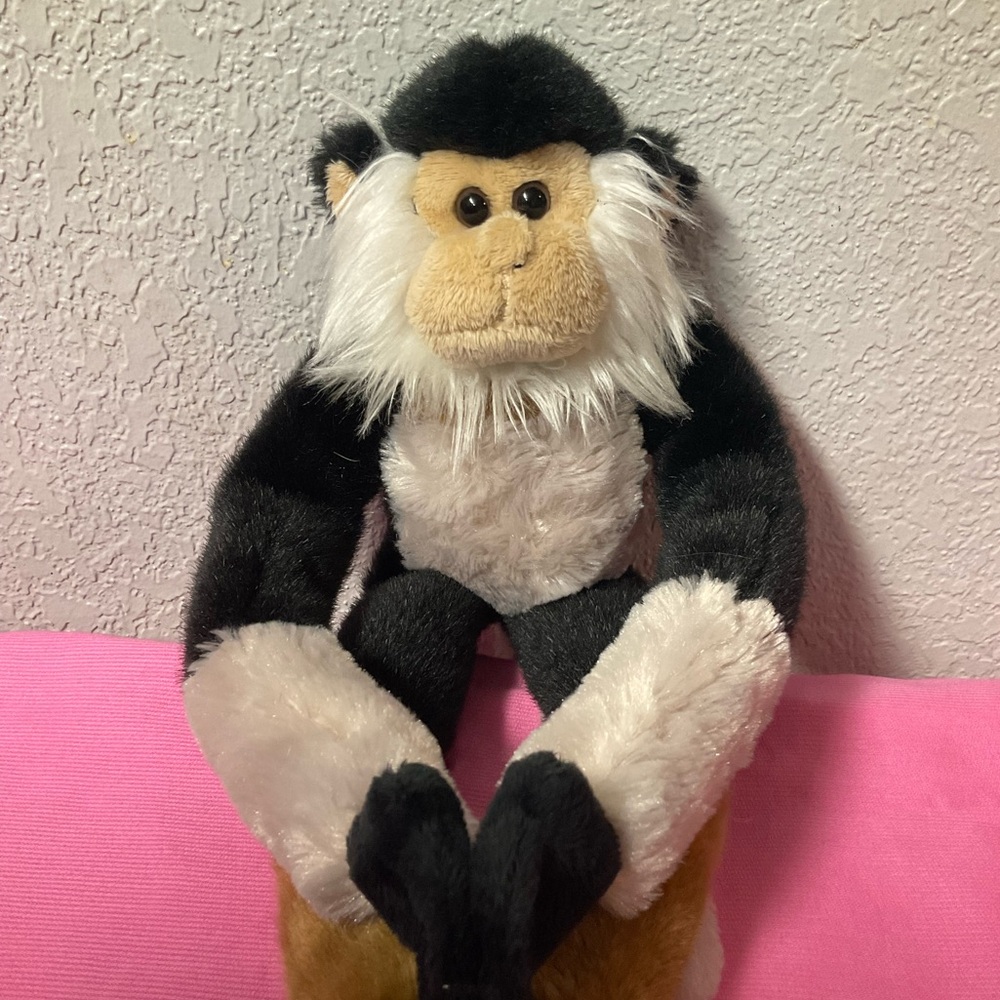 GANZ Black Cream & Brown Plush Hanging Monkey